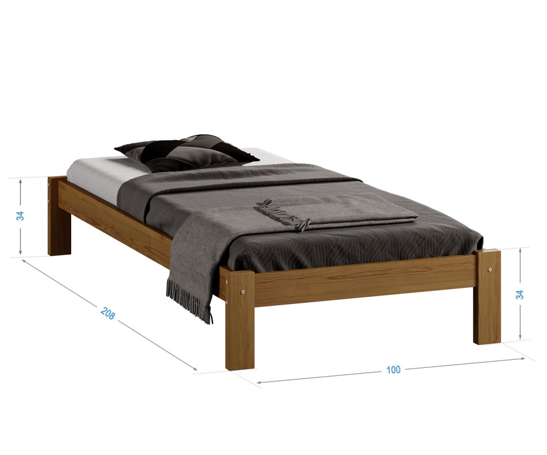 Fenyő ágy 90x200 Luisa tölgy