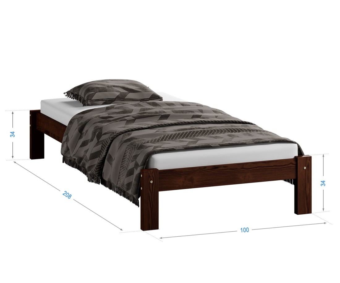 Fenyő ágy 90x200 Luisa dió