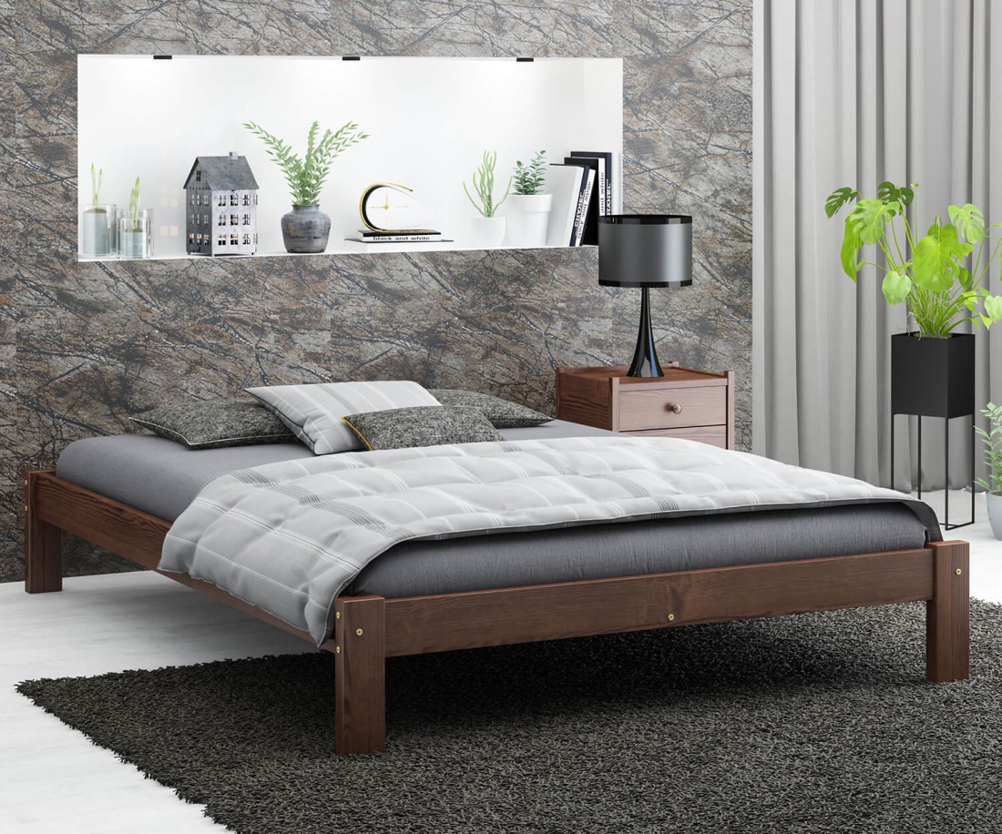 Fenyő ágy 120x200 Luisa dió