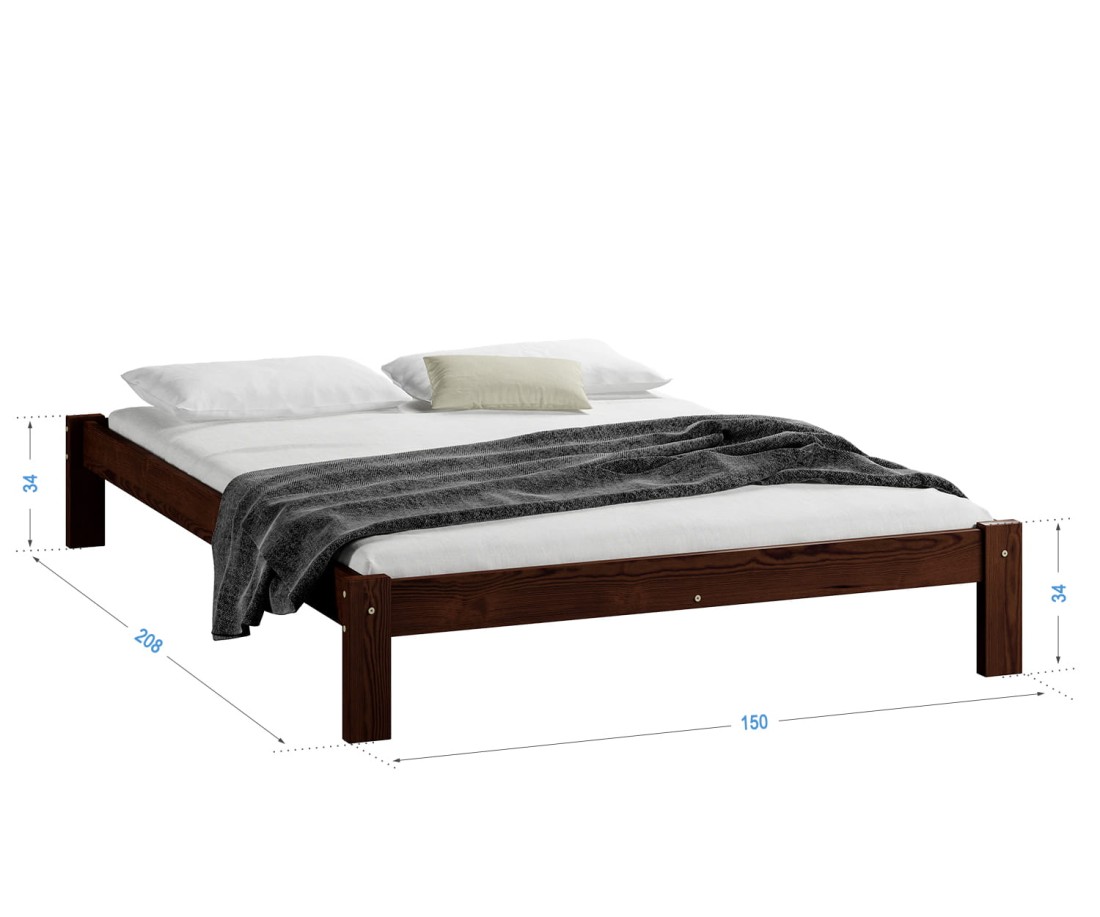 Fenyő ágy 140x200 Luisa dió