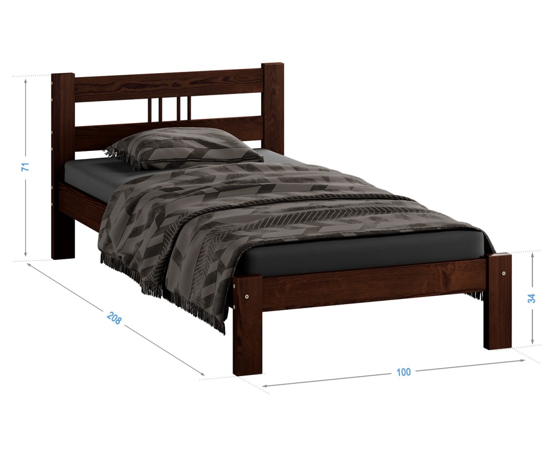 Fenyő ágy 90x200 Virginia dió