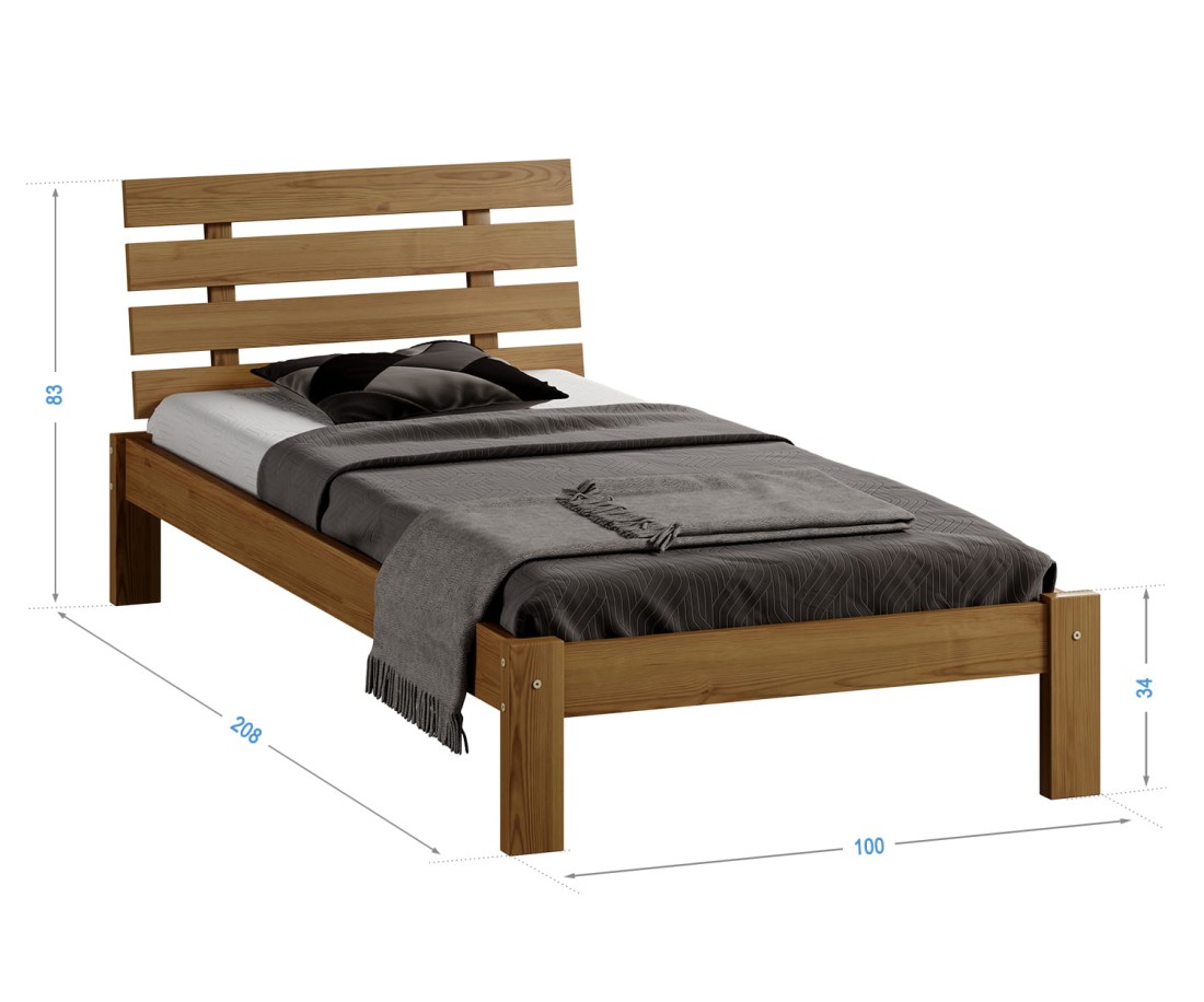 Fenyő ágy 90x200 Karla tölgy