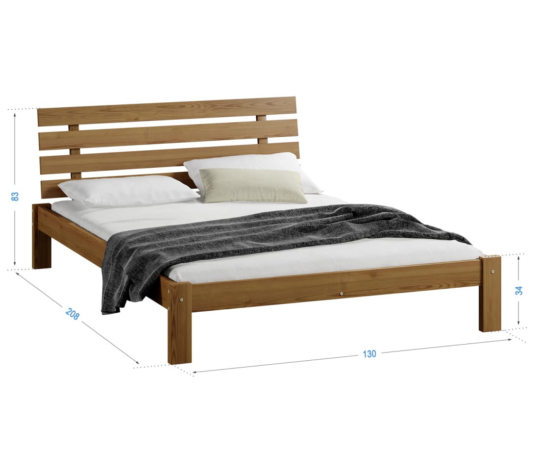 Fenyő ágy 120x200 Karla tölgy