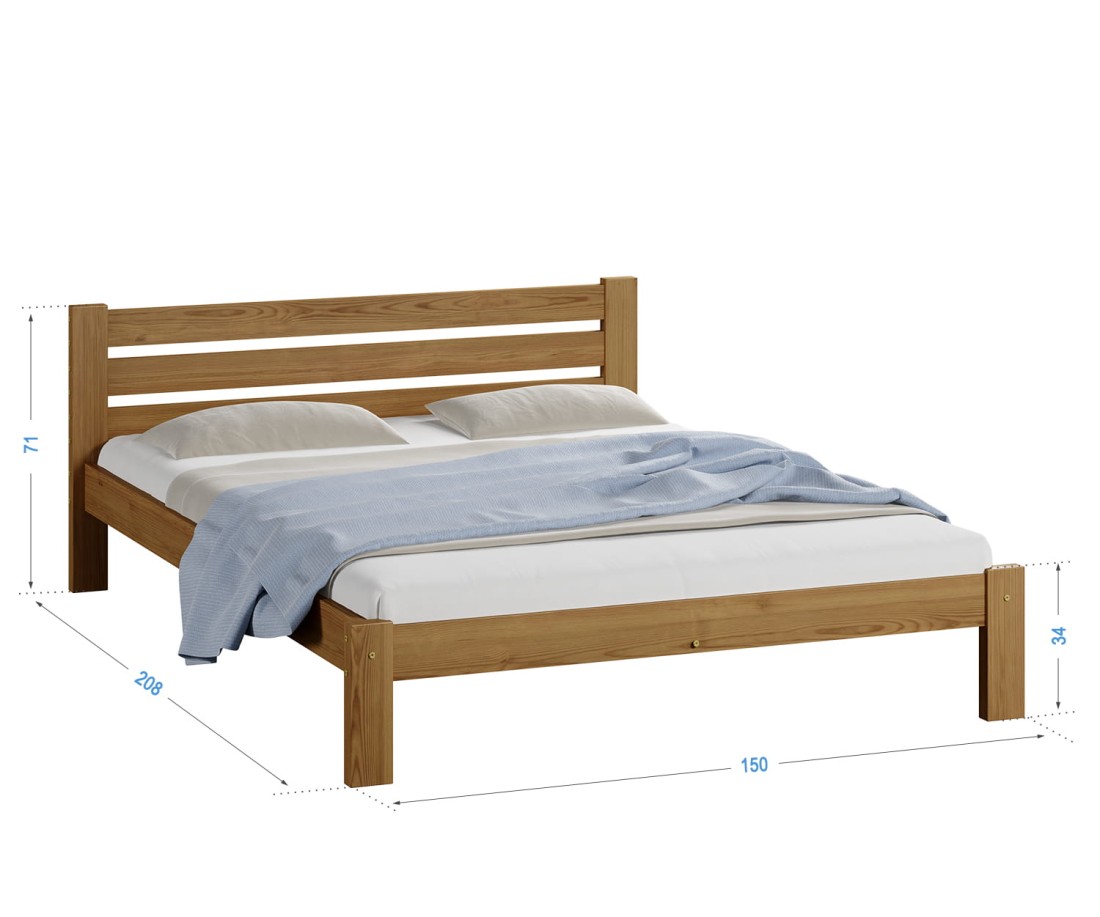 Fenyő ágy 140x200 Ajza tölgy