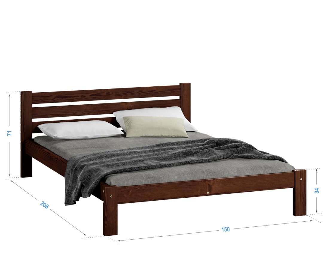 Fenyő ágy 140x200 Ajza dió