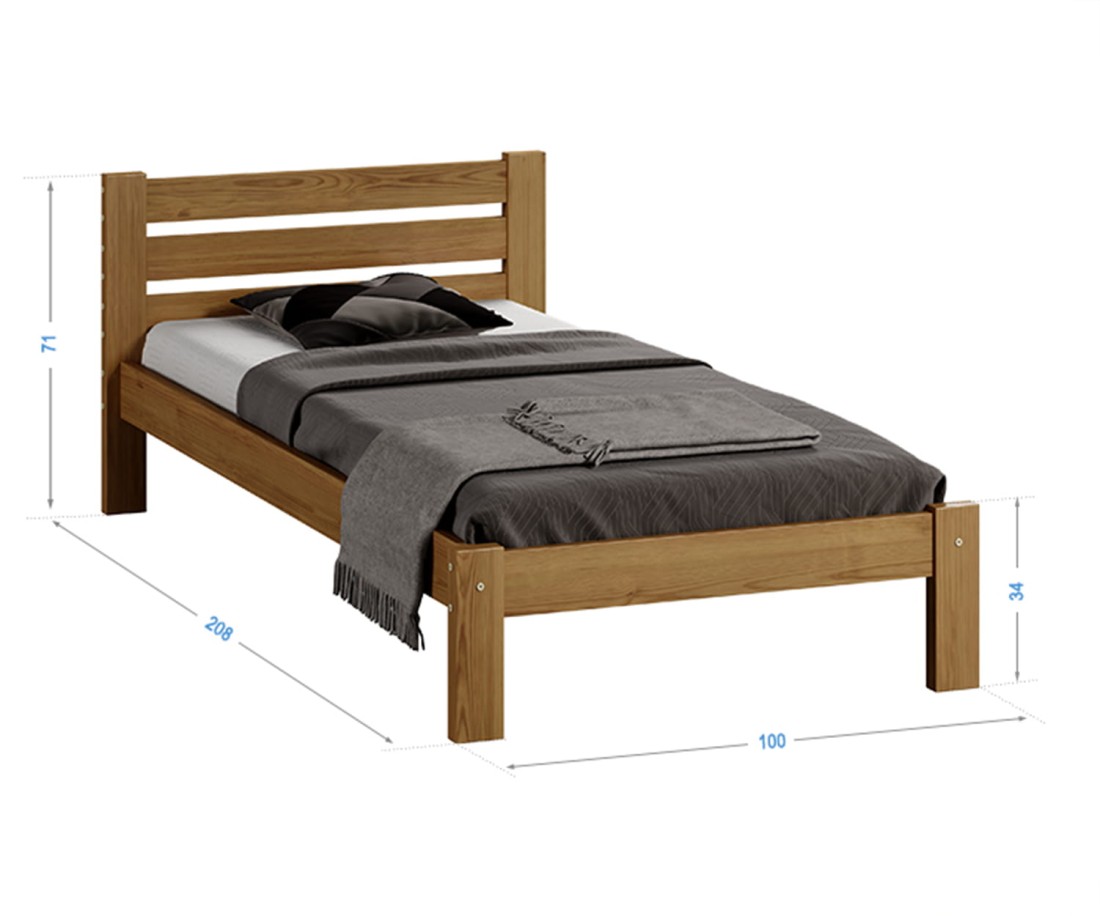 Fenyő ágy 90x200 Ajza tölgy