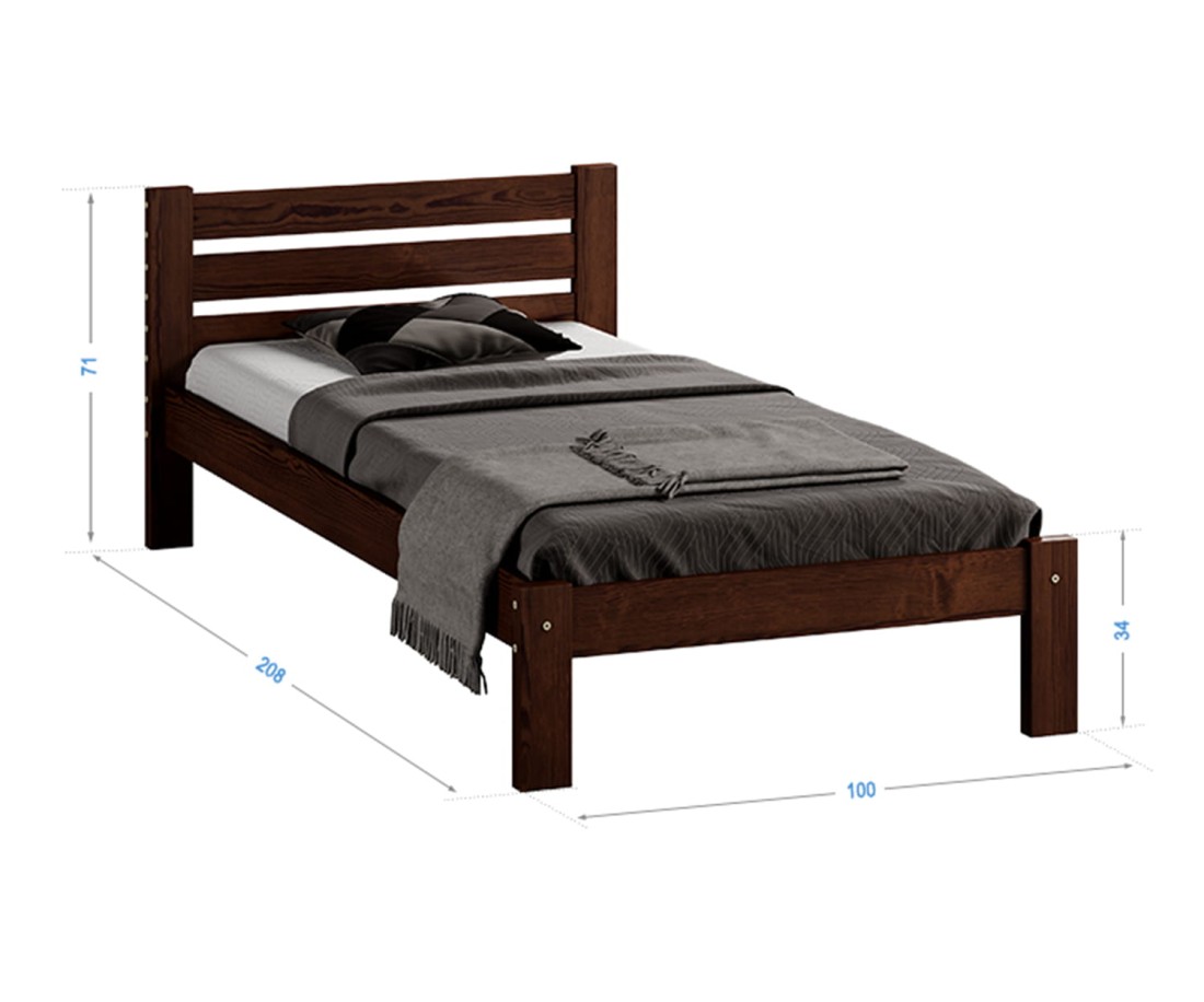 Fenyő ágy 90x200 Ajza dió