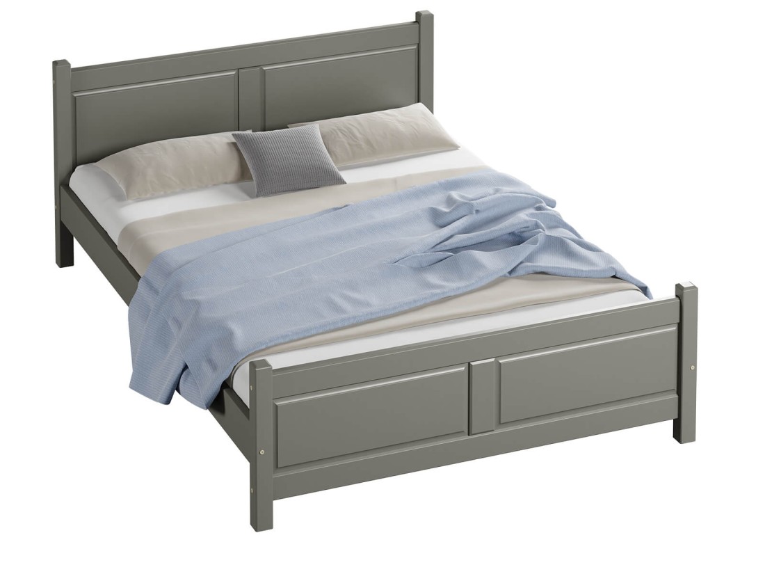 Fa ágy 140x200 Lena szürke