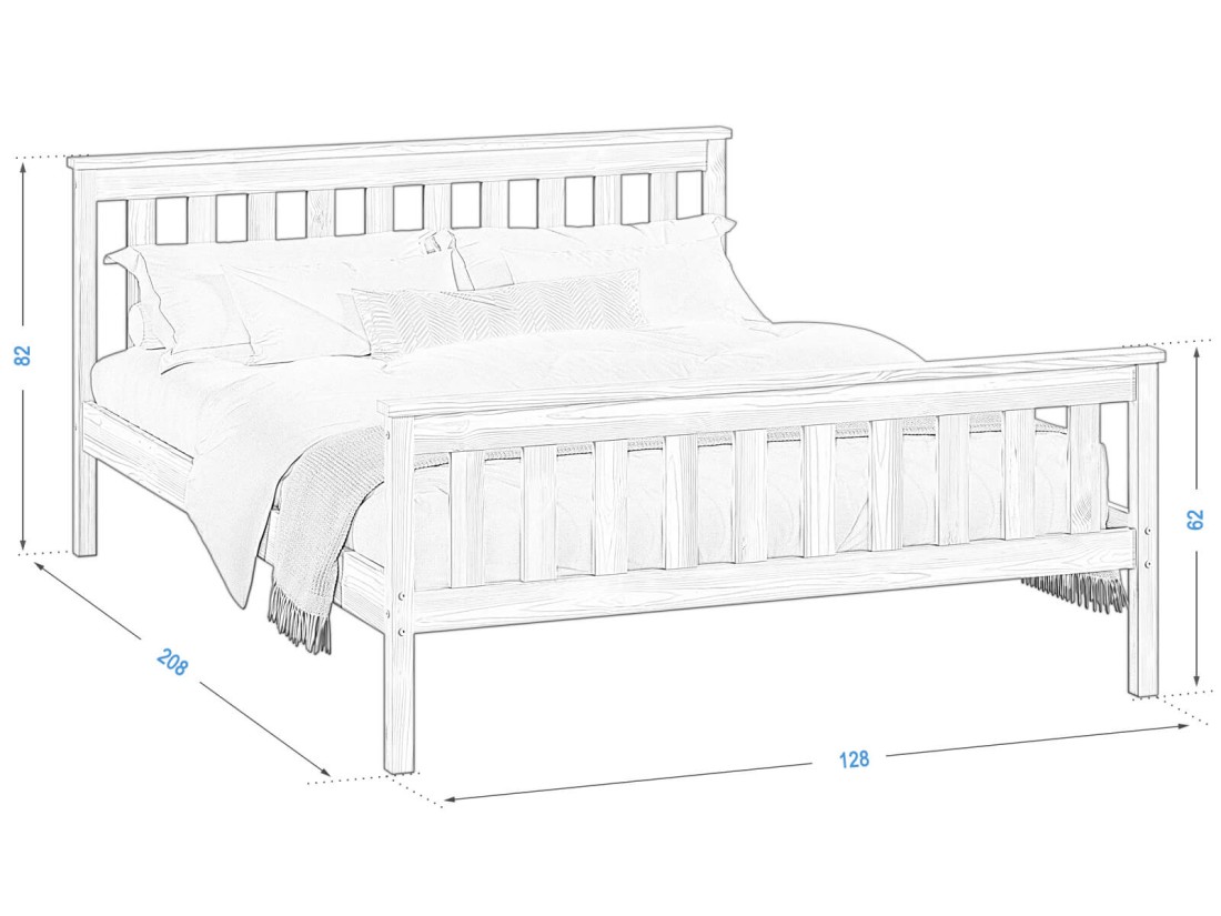 Fenyő ágy 120x200 Naxter fenyő