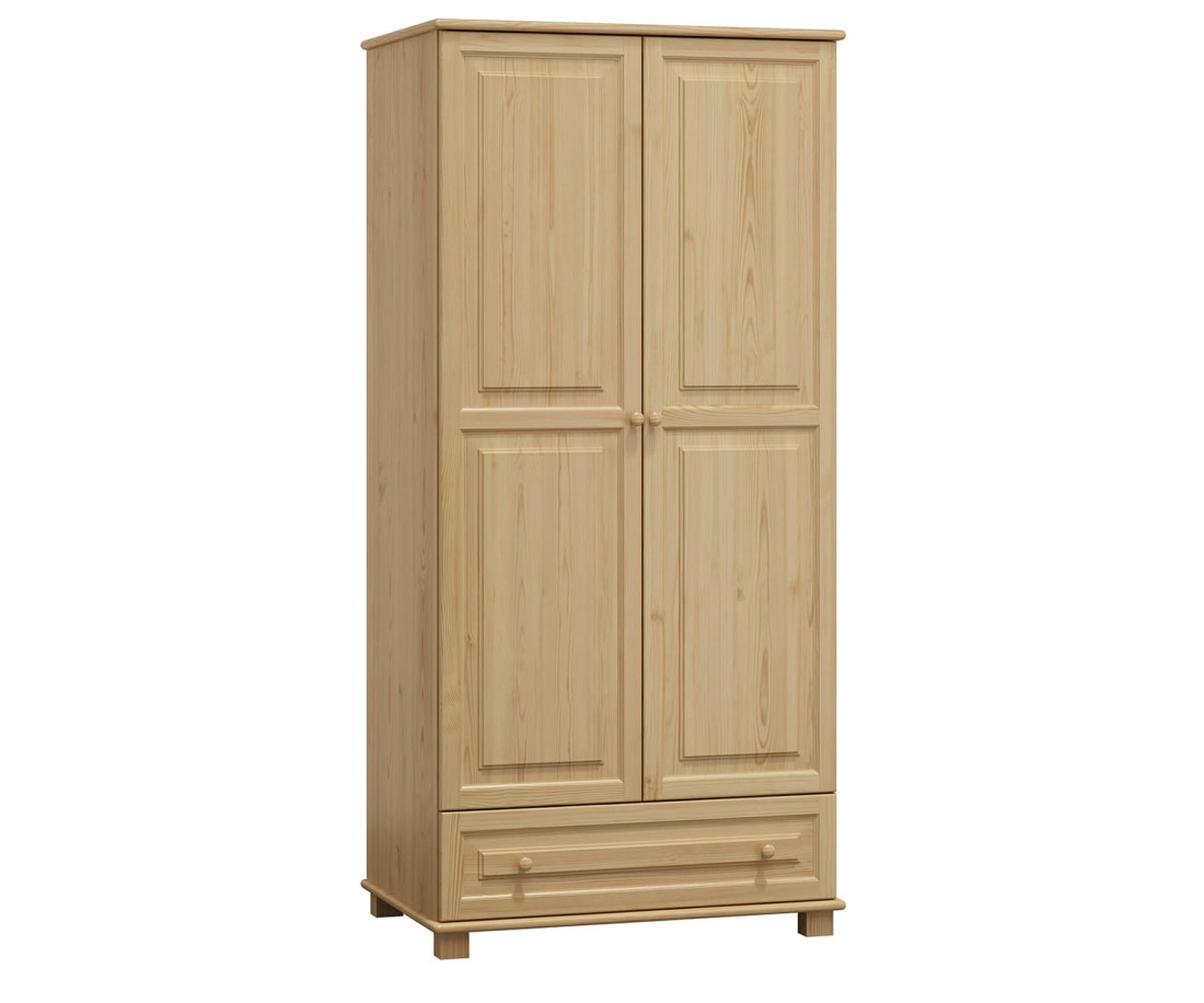 Fenyő szekrény 2Dc1 80 széles akasztós/polcos