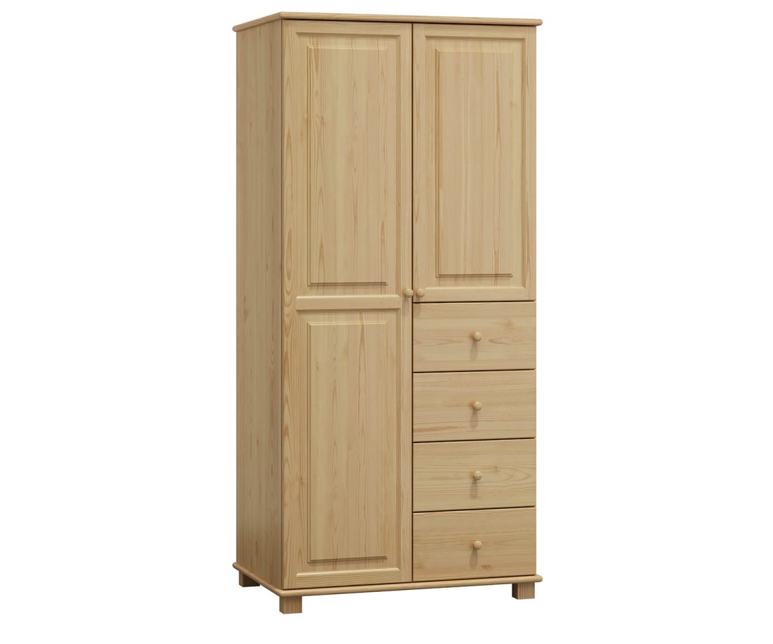 Fenyő szekrény 2Dc3 80 széles akasztós/polcos