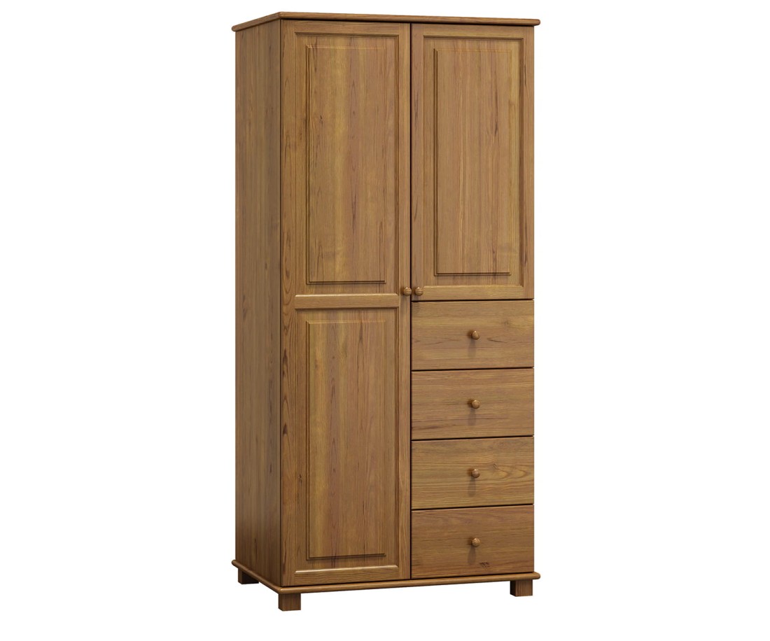 Szekrény 2Dc3, 80 széles, akasztós/polcos, tölgy