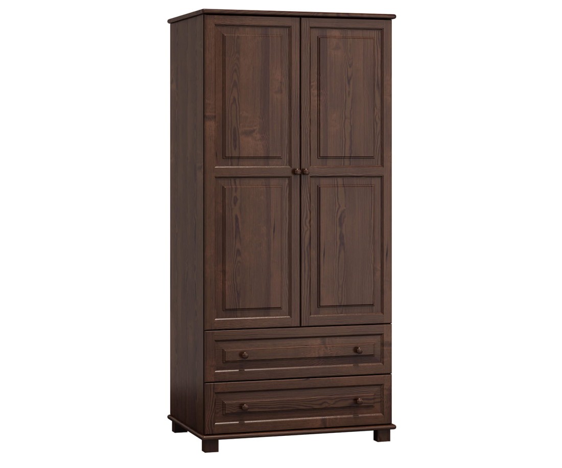 Szekrény 2Dc4, 80 széles, akasztós/polcos, dió