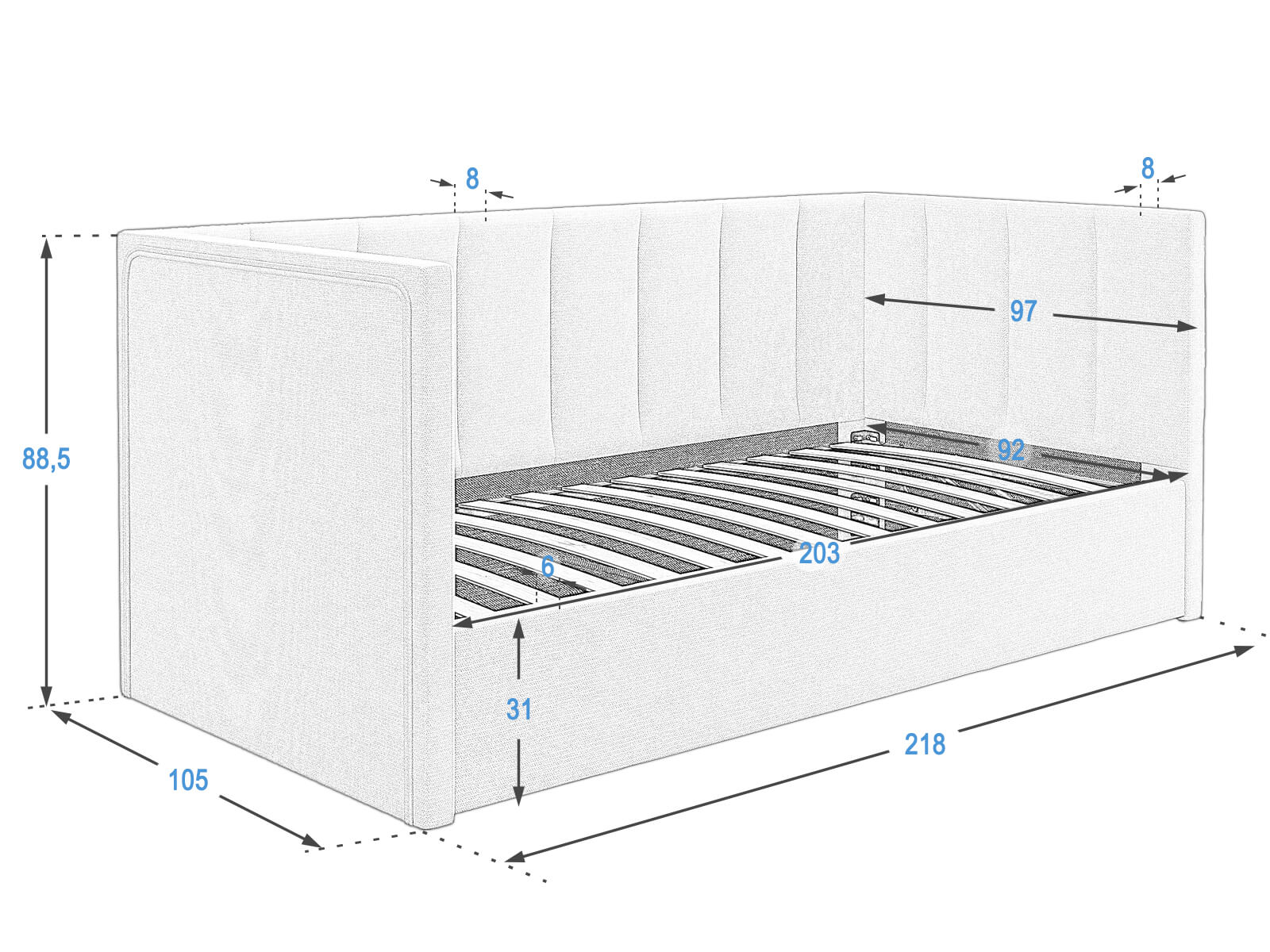 Kanapeagy 90x200 Urus