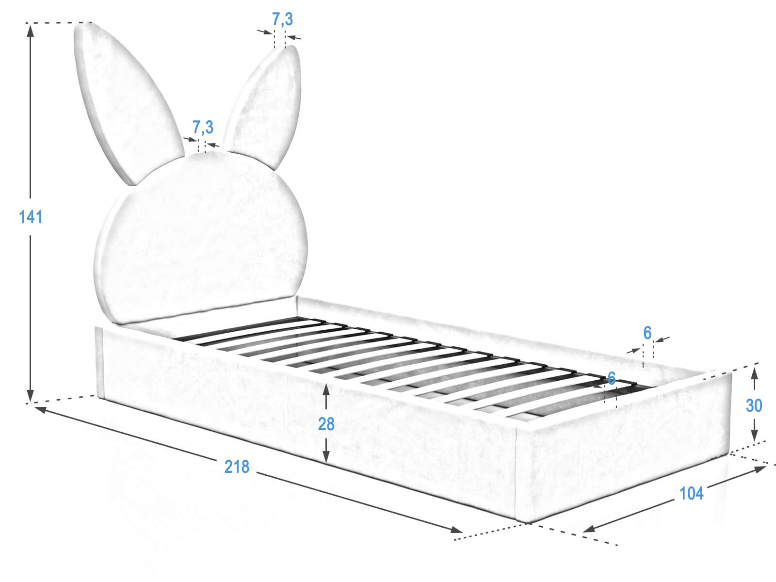 Čalouněná dětská postel 90x200 Kids Line 2