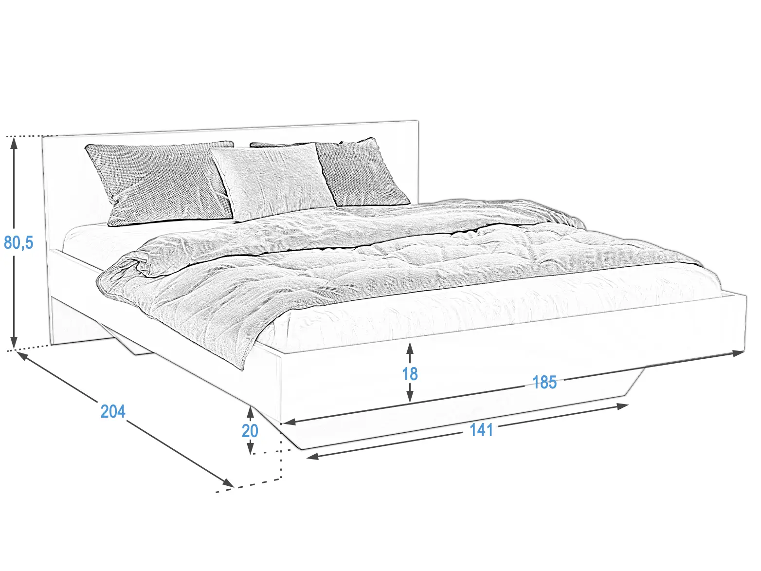Levitující postel DM2 180x200