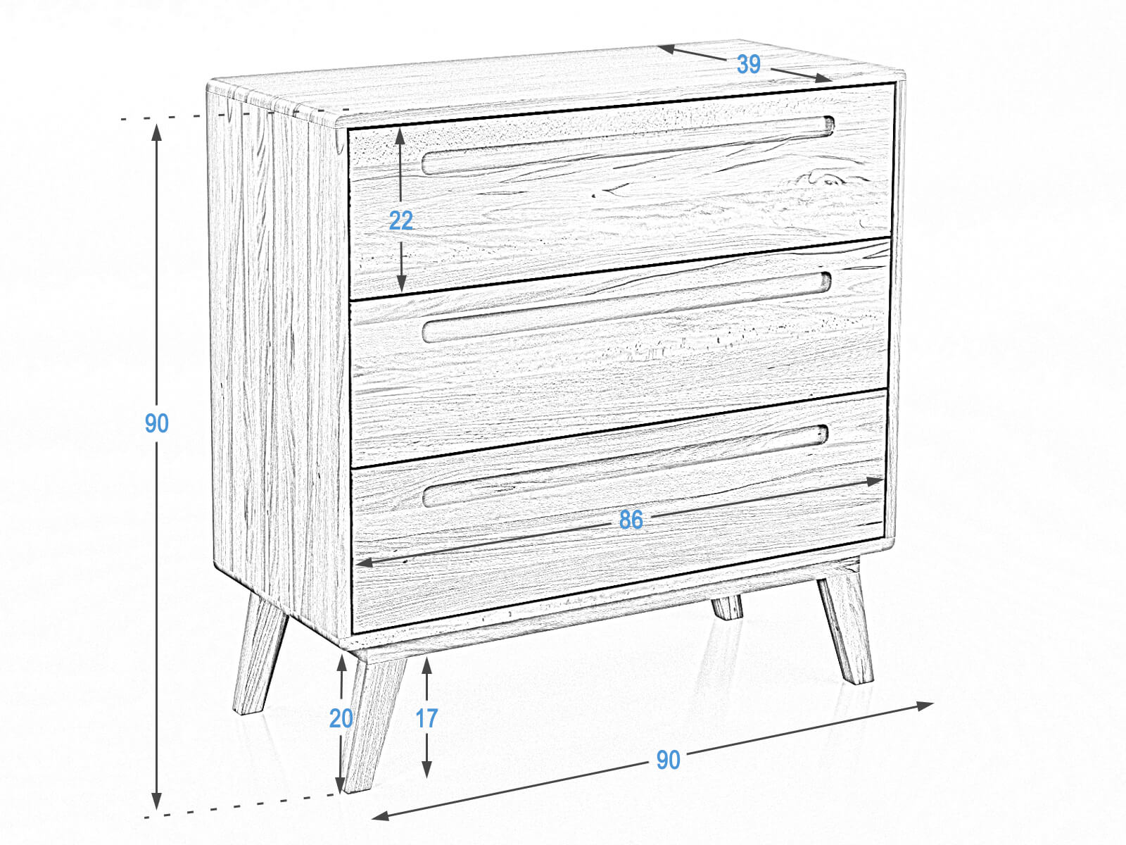 Dřevěná komoda Beskyd